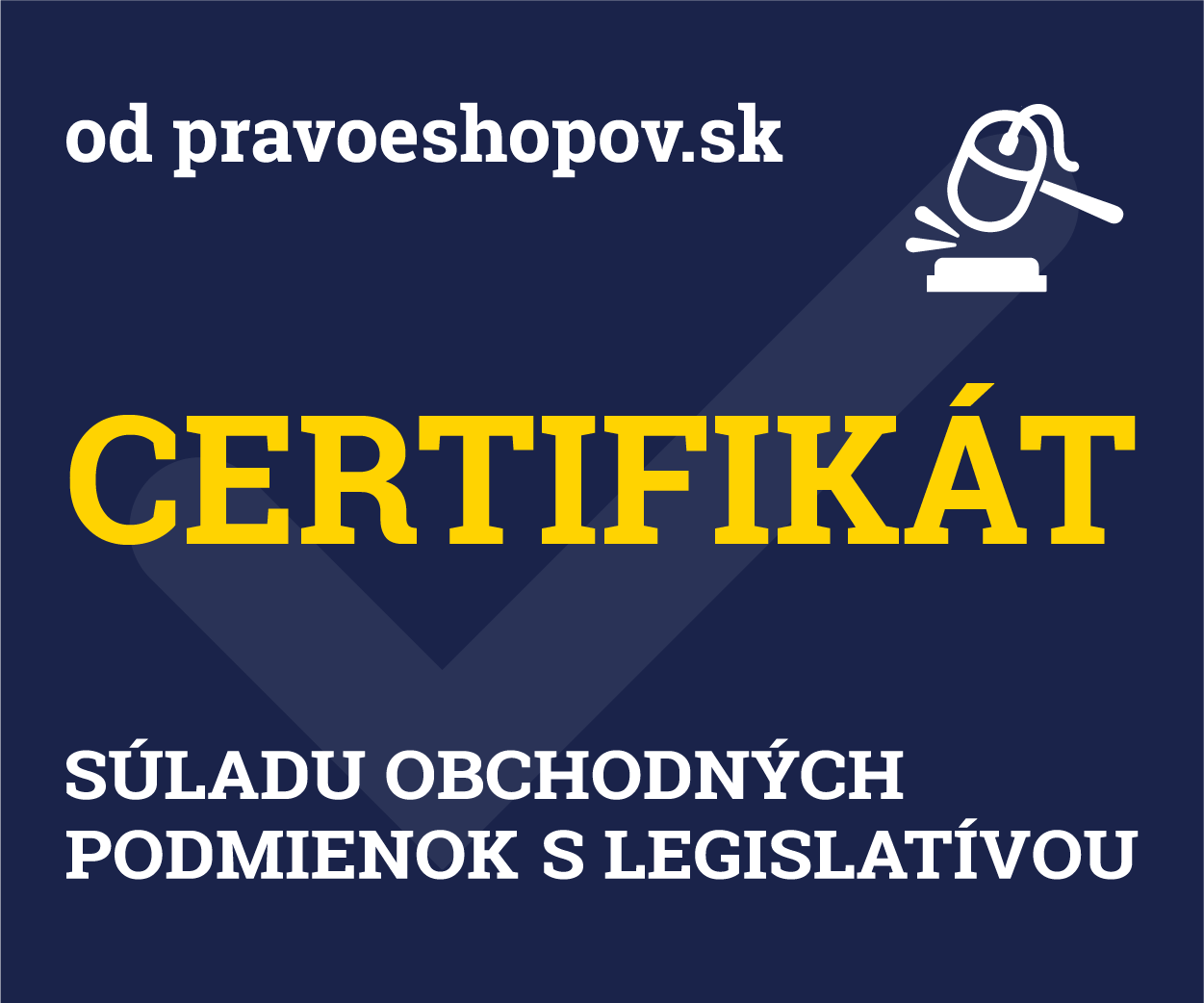 Práva e-shopov - certifikát