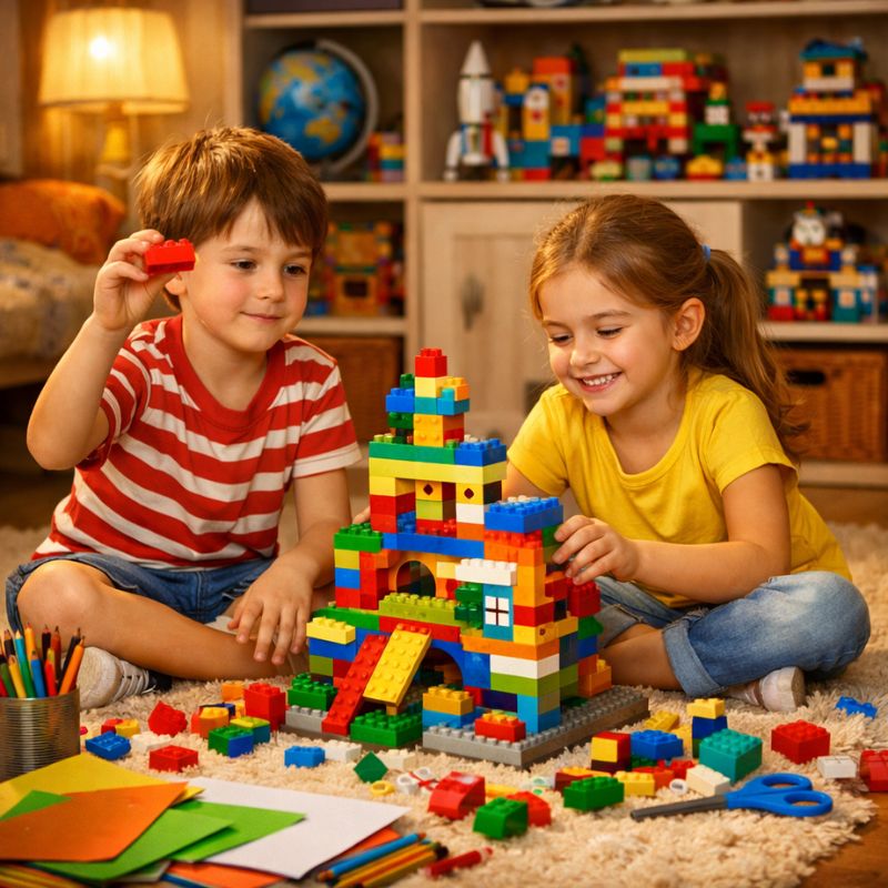 deti hrajú lego