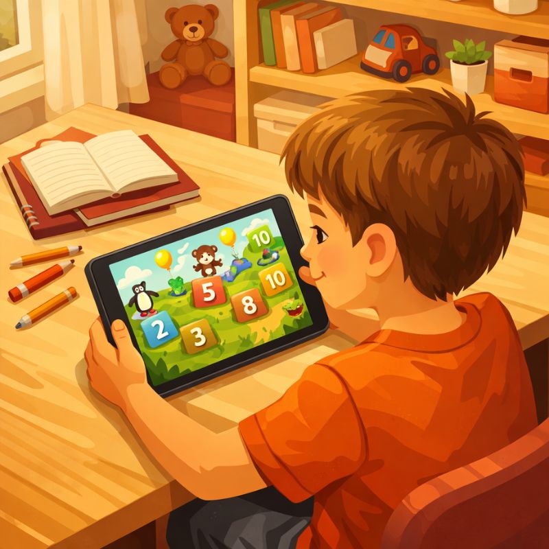 digitálne vzdelávanie, dieťa pri tablete