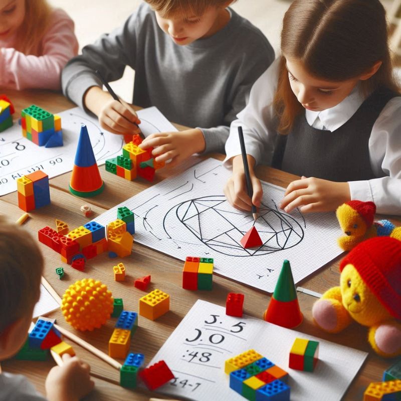 deti sa učia geometriu pomocou lega