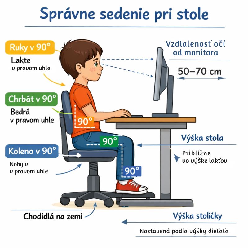Správna ergonómia pri učení