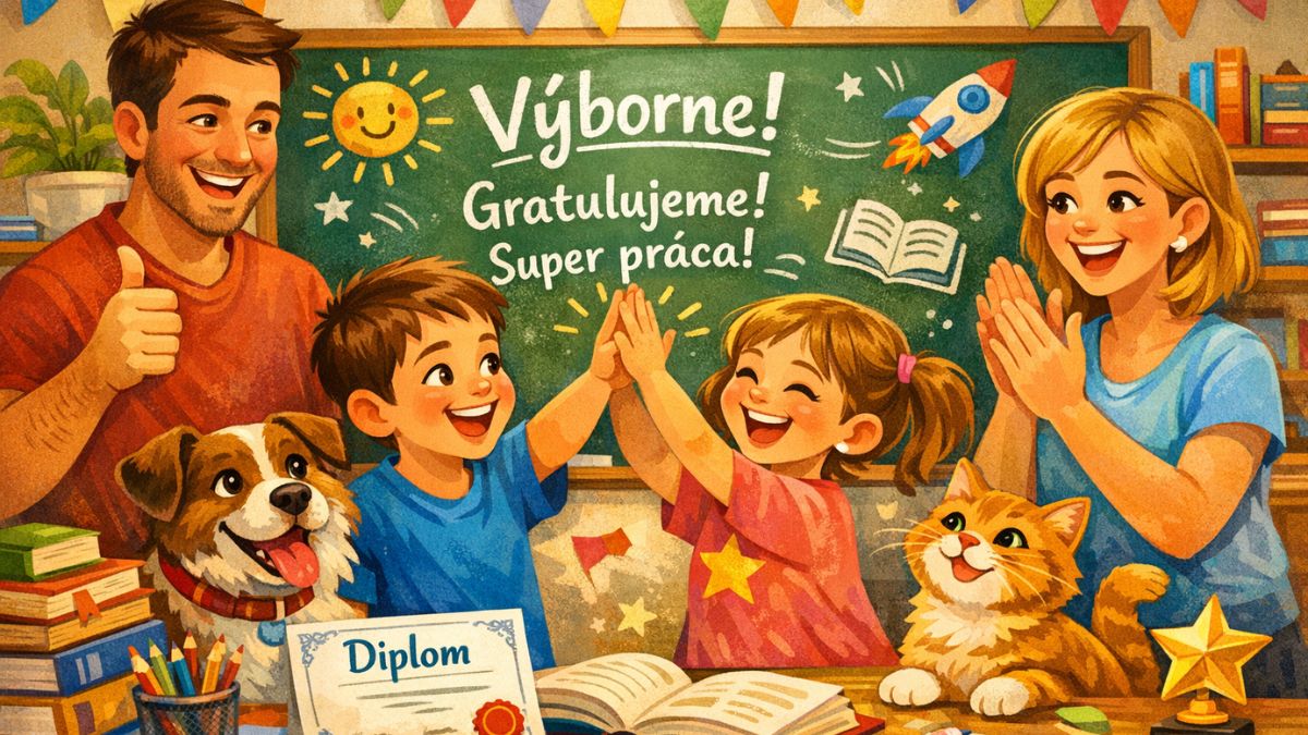 Šťastná rodina so zvieratami