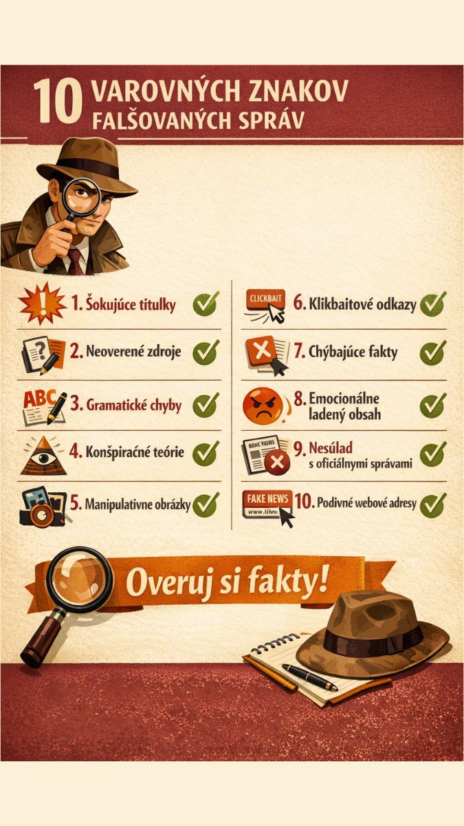 Infografika s 10 varovnými signálmi fake news