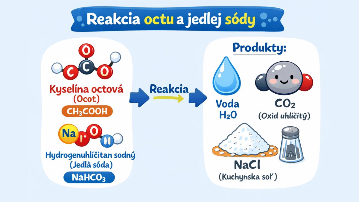Chemická reakcia ocot + sóda