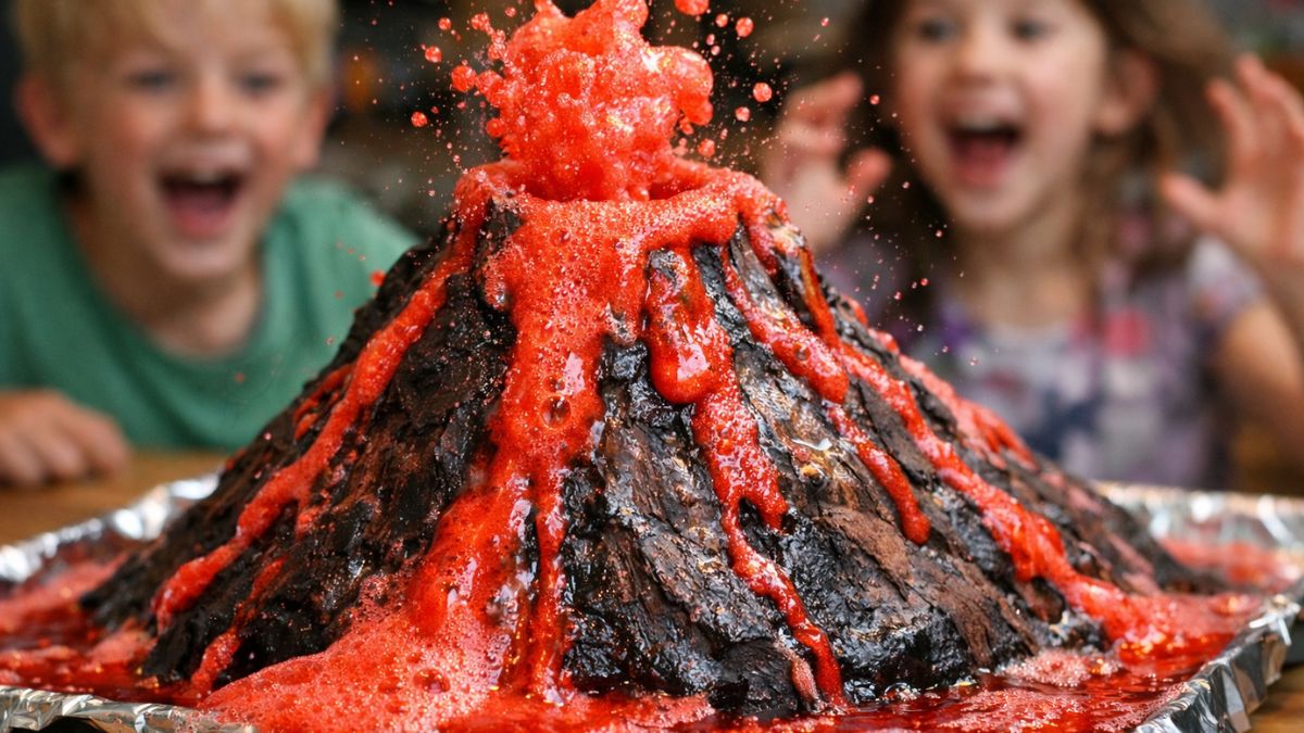 Sopka v plnej erupcii
