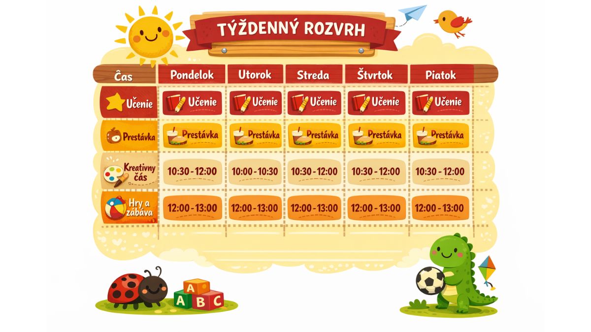 Vzorový týždenný rozvrh