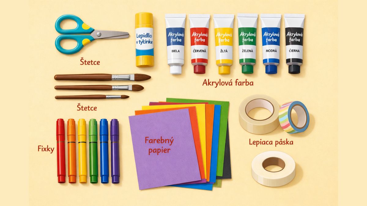 Základná DIY sada pre deti – nožnice, farby, lepidlo, štetce