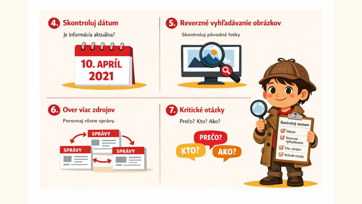 Ilustrácia krokov 4-7 fact-checkingu