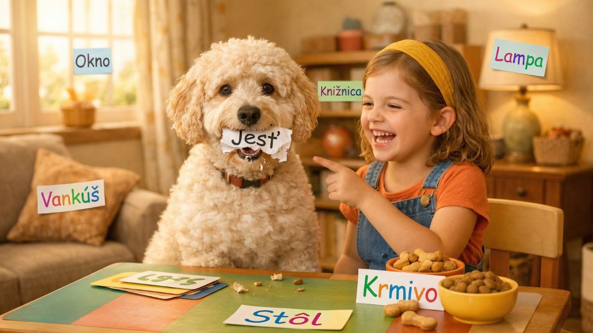 Bobo zjedol lístok so slovom jesť