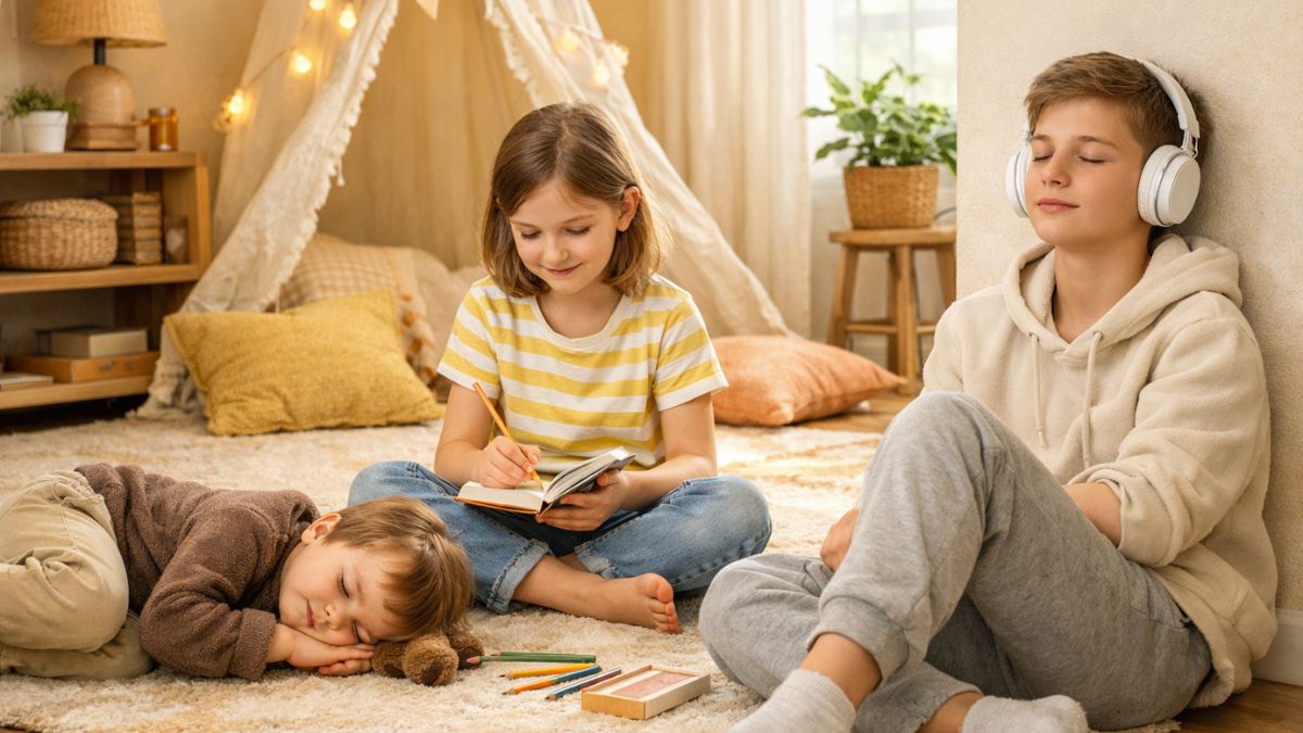 Tri deti rôzneho veku relaxujú každé iným spôsobom