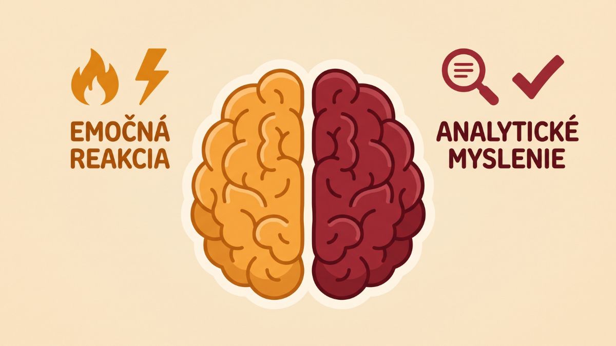 Ilustrácia dvoch ciest spracovania informácií v mozgu – emocionálna vs. analytická